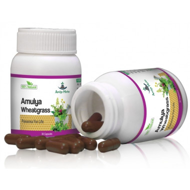 Amulya Wheatgrass With Spirulina- 30 Cap